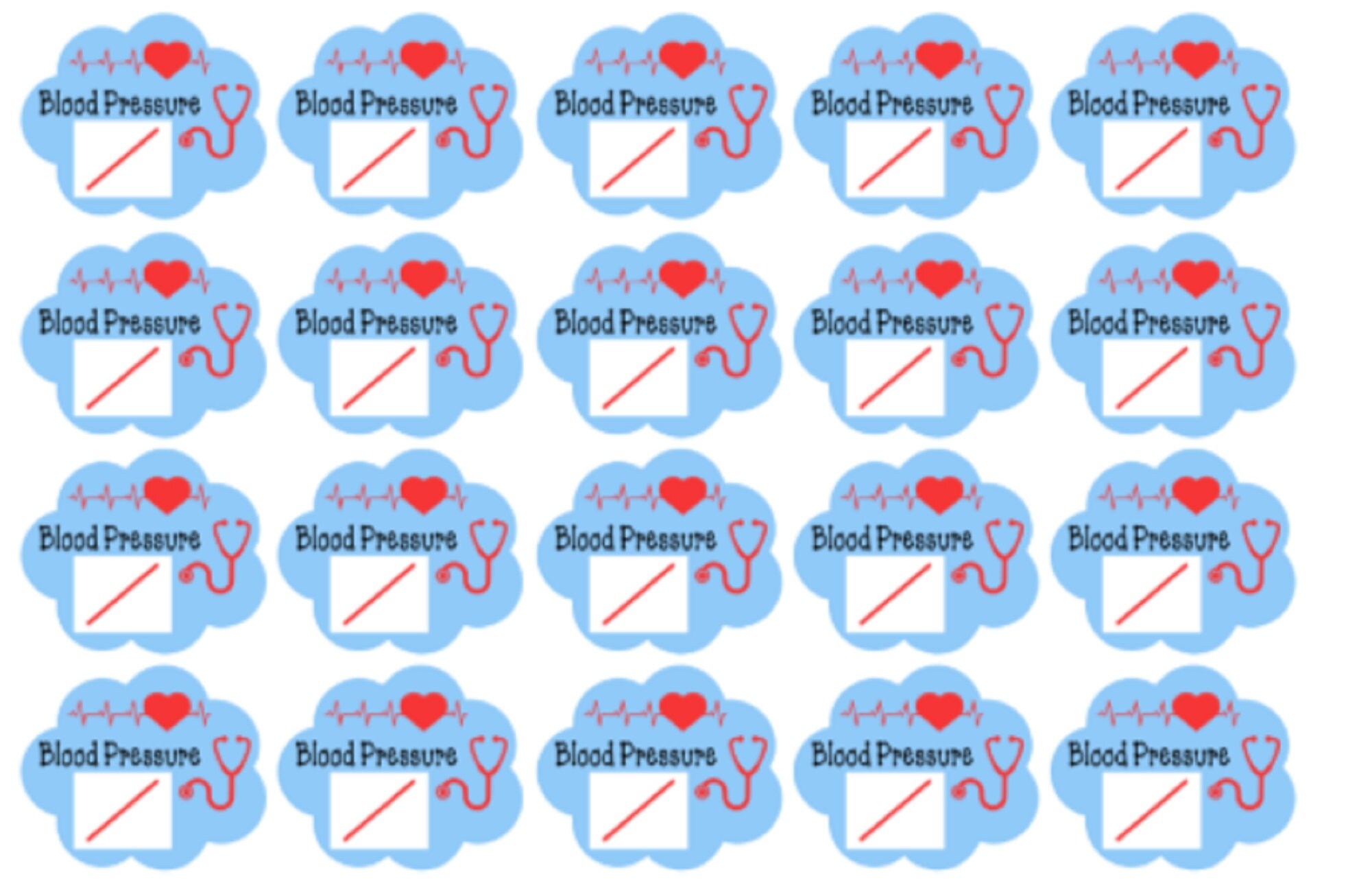 20 Blood Pressure Tracking Stickers for Planners and Scrapbooking - Etsy
