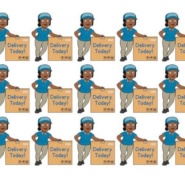 15 Mail Package Delivery Female Black African American stickers