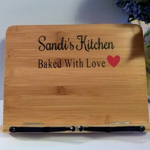 Libro de cocina, tableta y revistero resistente, portátil y personalizado. San Valentín, Madre, Padre, Agradecimiento al Maestro, Cumpleaños, Navidad, regalo