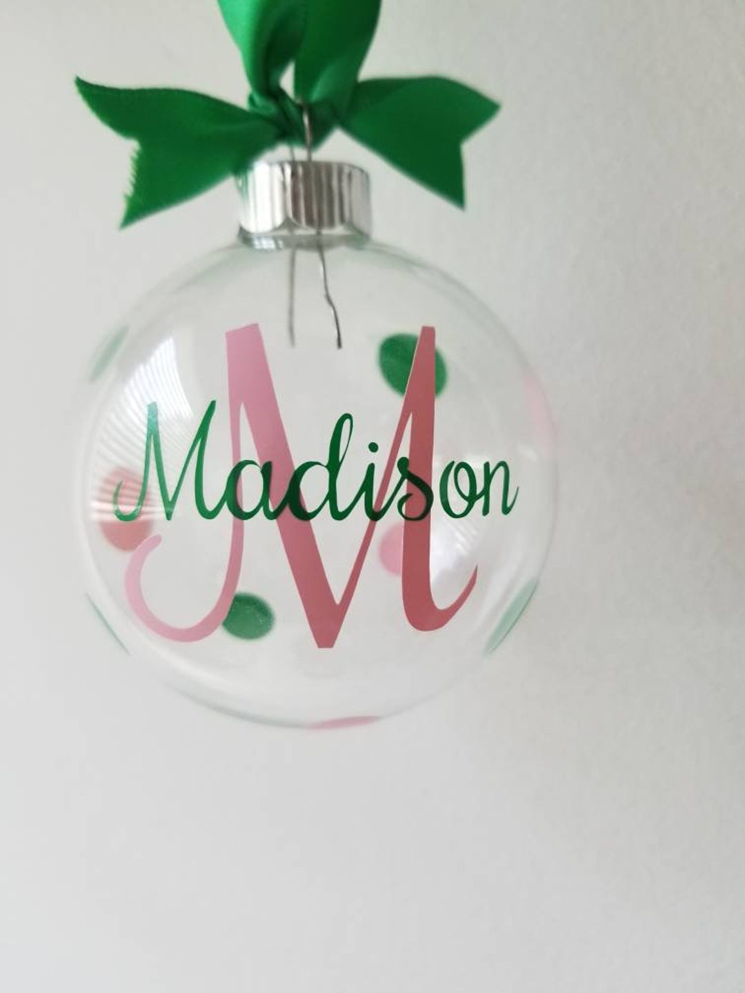 Glass Personalized Monogram Christmas Ornament With FREE SHIPPING - Etsy