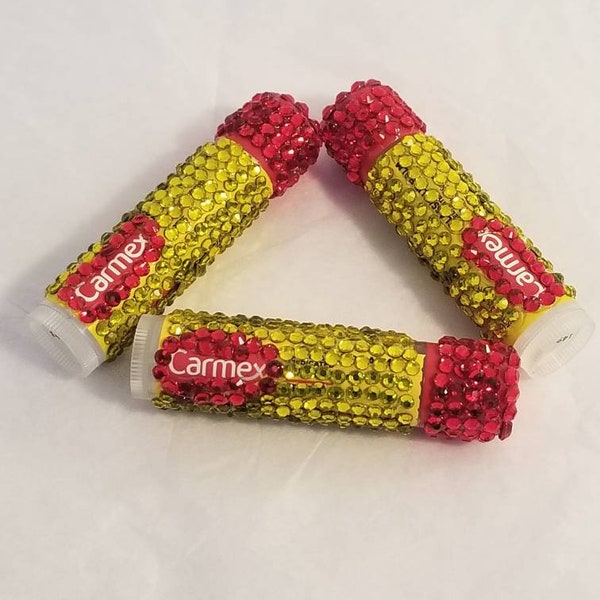 Crystal BLING Carmex Medicated Lip Balm Stick, Free shipping included.