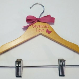 Personalized Child Size Wooden Hanger, 12 inches