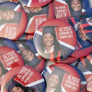 3 inch Bulk Brag Buttons with free shipping! Homecoming, Senior Night, Graduations, Sports, Scouts