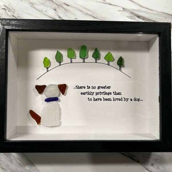 Beach Glass Art - Loved by dog