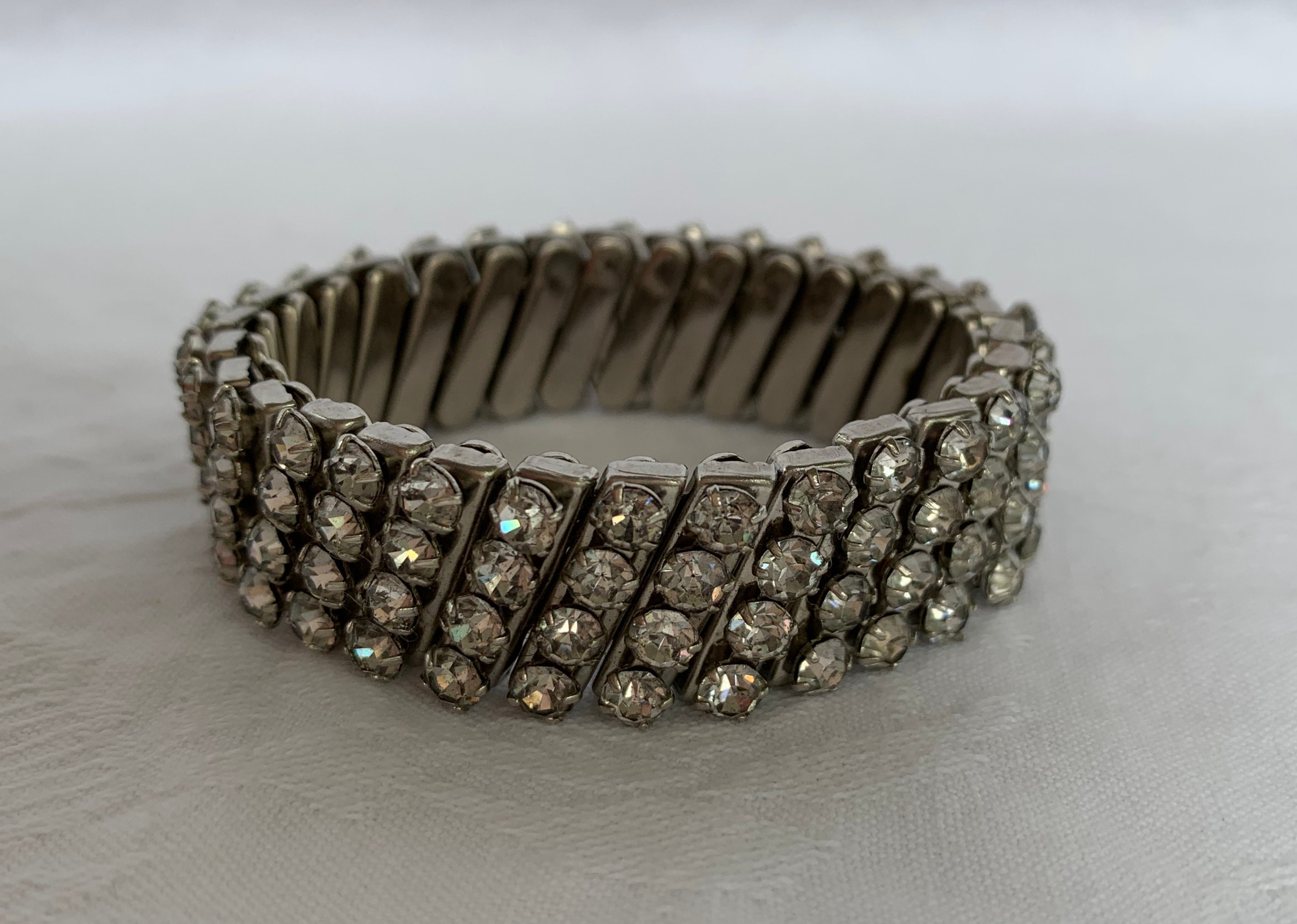 Vintage Rhinestone Four Row Clear Rhinestone Expansion