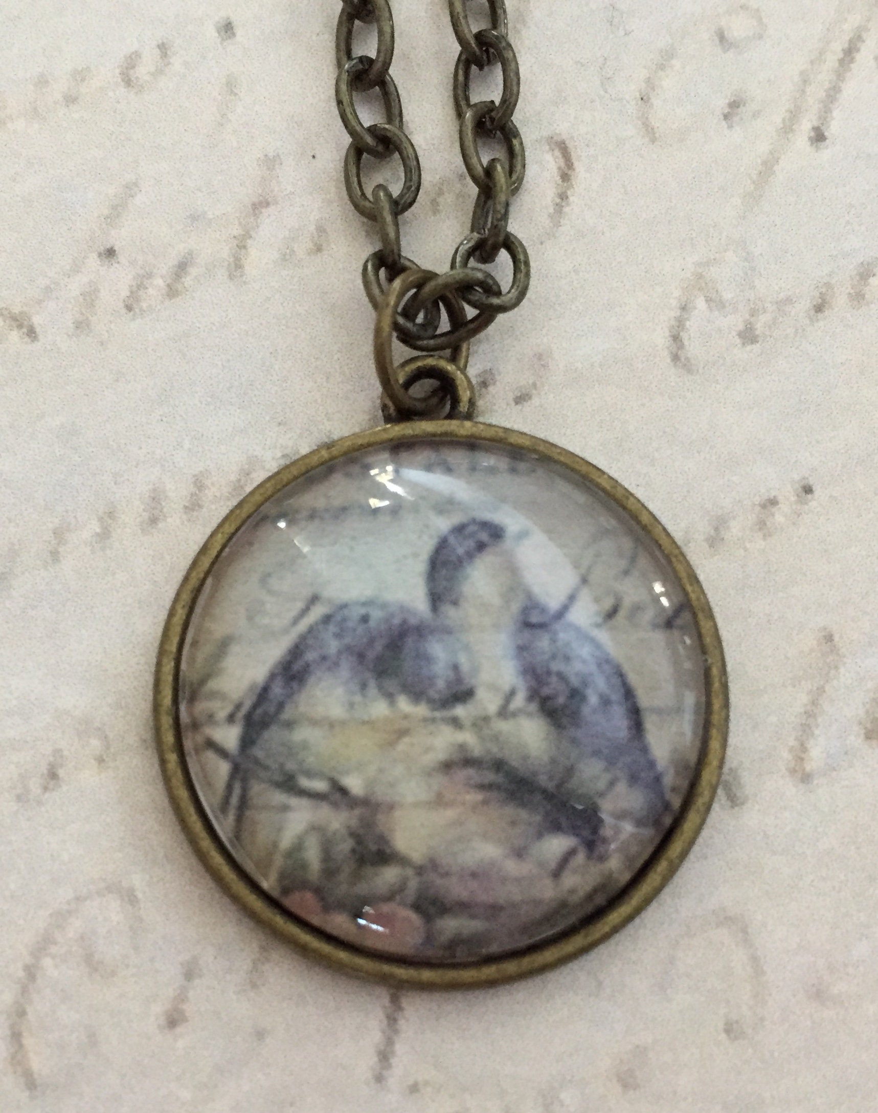 Vintage Zodiac Glass Dome Necklace