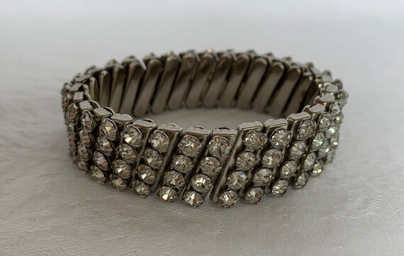 Vintage Rhinestone Four Row Clear Rhinestone Expansion