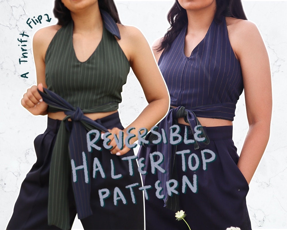 Reversible Halter Top Pattern PDF, DIY Halter Top, PDF Sewing Pattern,  Digital Sewing Pattern, Thrift Flip -  UK