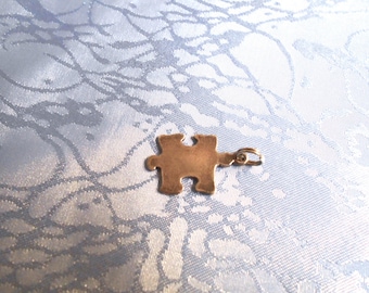 Vintage 925 Sterling Silver Puzzle Piece Charm, 22mm x 14mm