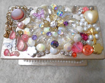 Jeweled Ring Box, Trinket Holder, Handmade one of a kind