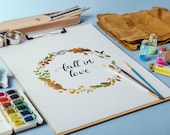 ORIGINAL watercolor painting - Fall in love - Wall art