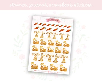 Bunny Rabbit Decorative Planner, Journaling, Scrapbook Stickers