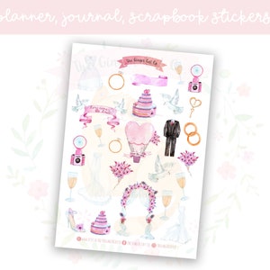 Wedding Planner Sticker Sheet | decorative stickers | journal stickers | scrapbooking