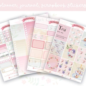 A la carte Afternoon Tea Planner Sticker Kit, Vertical Planner, Journaling, Scrapbook Stickers
