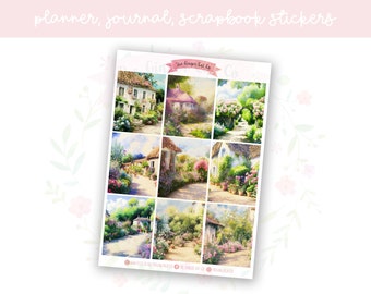 Cottage Garden Full Boxes Decorative Journal, Scrapbook, Planner Stickers