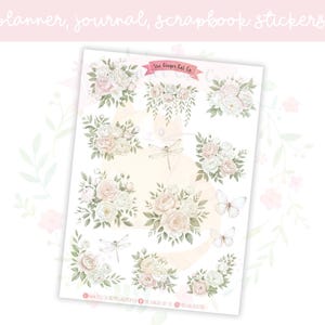 Ballet Grace Florals Planner Sticker Sheet | decorative stickers | journal stickers | scrapbooking