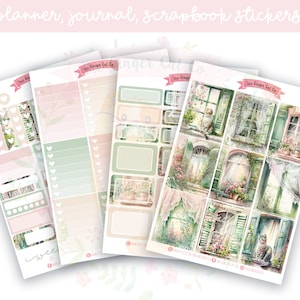 A la carte Spring Windows Planner Sticker Kit, Vertical Planner, Journaling, Scrapbook Stickers