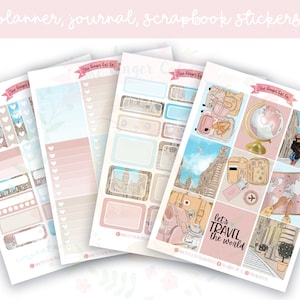 A la carte Wanderlust Planner Sticker Kit, Vertical Planner, Journaling, Scrapbook Stickers