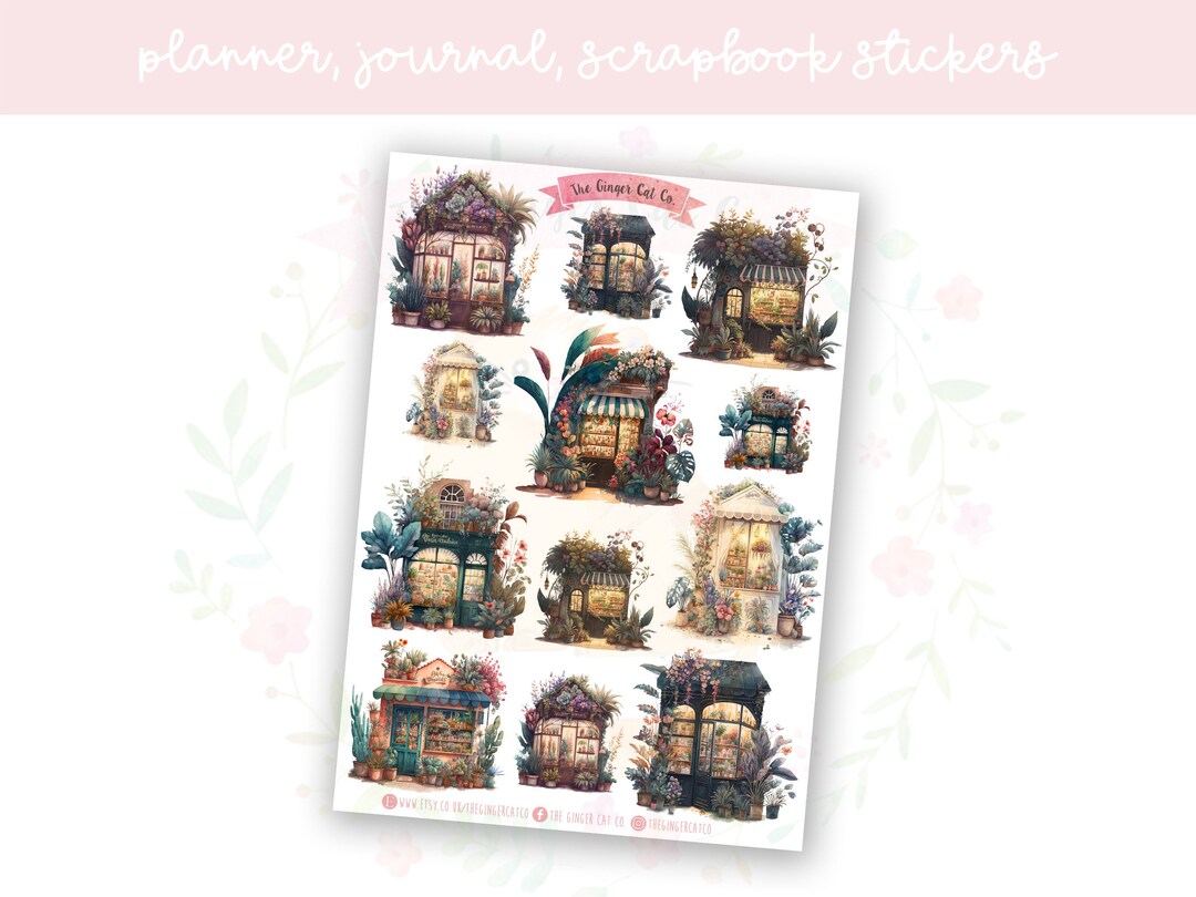 Tropical Flower Shop Set 1 Decorative Journal, Scrapbook, Planner