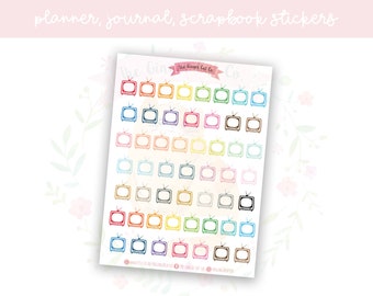 Rainbow TV Planner Sticker Sheet | decorative stickers | journal stickers | scrapbooking