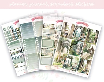 A la carte Reading At The Ruins Planner, Journaling, Scrapbook Sticker Kit