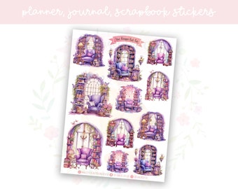 Fairy Reading Nooks Planner Sticker Sheet | decorative stickers | journal stickers | scrapbooking