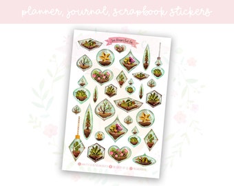 Terrarium Planner Sticker Sheet | decorative stickers | journal stickers | scrapbooking