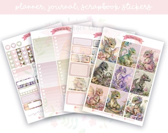 Baby Drachen Planer-Aufkleber-Kit, vertikaler Planer, Journaling, Scrapbook-Aufkleber