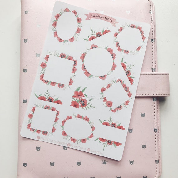 Floral Stickers Pack, Flowers Sticker Sack Series E, Planner