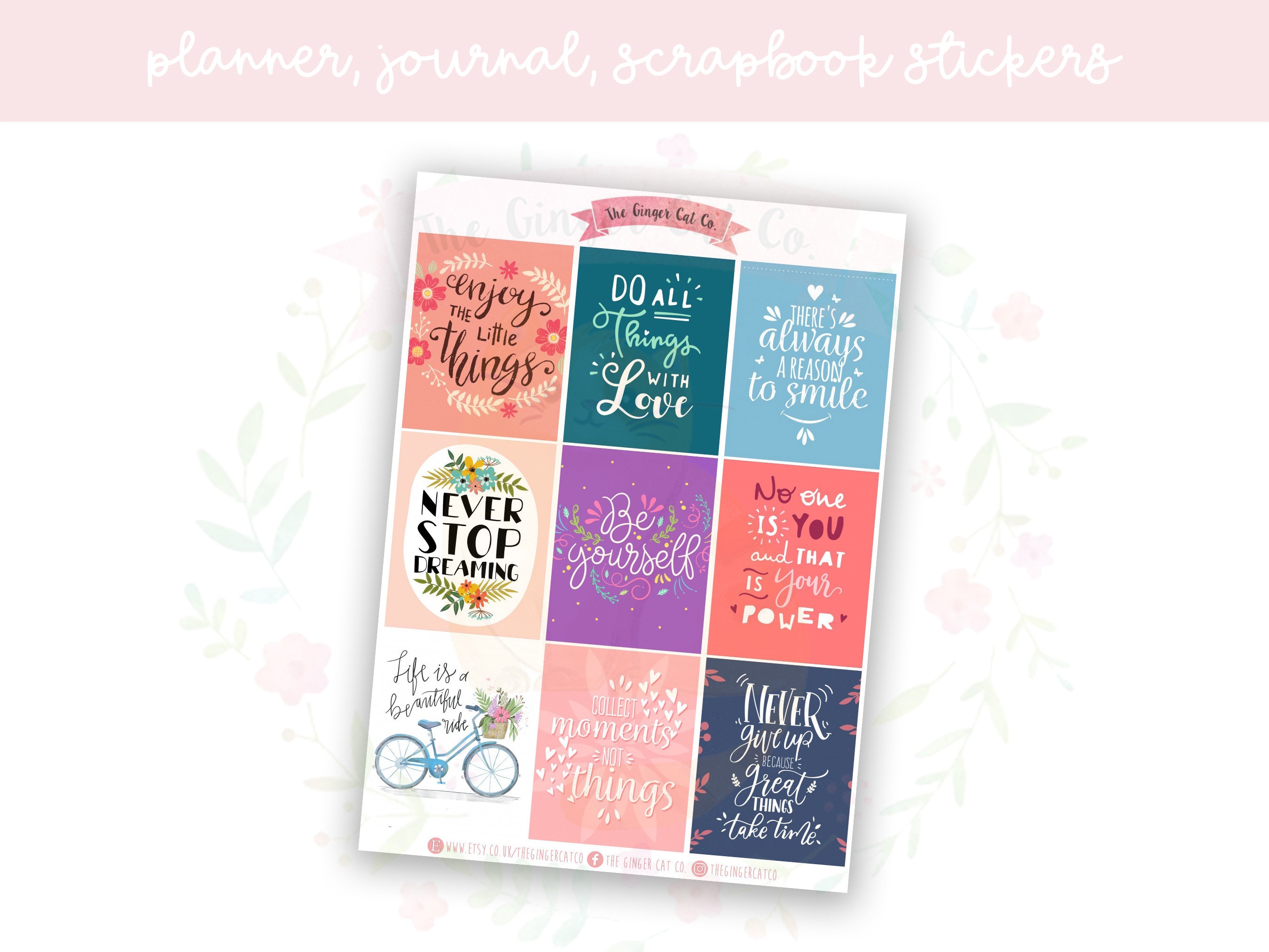 Motivational Quotes Stickers, Famous Words Scrapbook Stickers