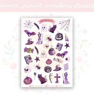 Halloween Witch Planner Sticker Sheet | decorative stickers | journal stickers | scrapbooking