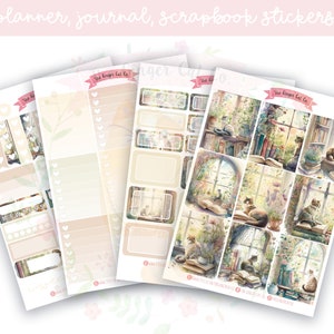 A la carte Cat In The Window Planner Sticker Kit, Vertical Planner, Journaling, Scrapbook Stickers
