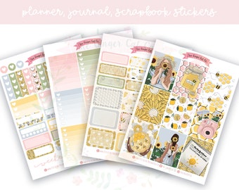 A la carte Sunflower Planner Sticker Kit, Vertical Planner, Journaling, Scrapbook Stickers