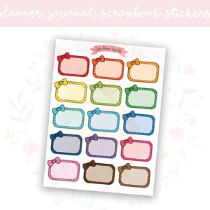 Rainbow Bow Half Box Decorative Planner, Journaling, Scrapbook Stickers