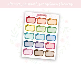 Rainbow Bow Half Box Decorative Planner, Journaling, Scrapbook Stickers