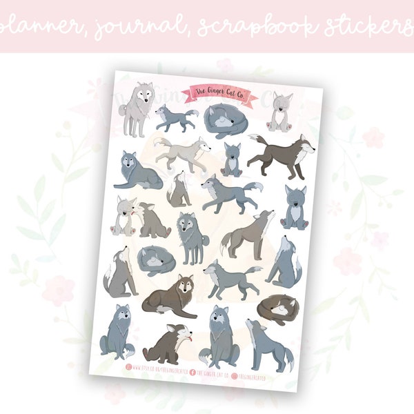 Cartoon Wolf Stickers Etsy