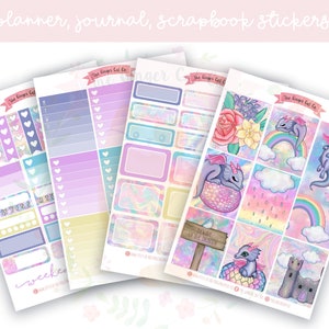 A la carte Dragonland Planner Sticker Kit, Vertical Planner, Journaling, Scrapbook Stickers