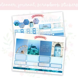 Blue Photo Planner, Journaling, Scrapbook Sticker Kit