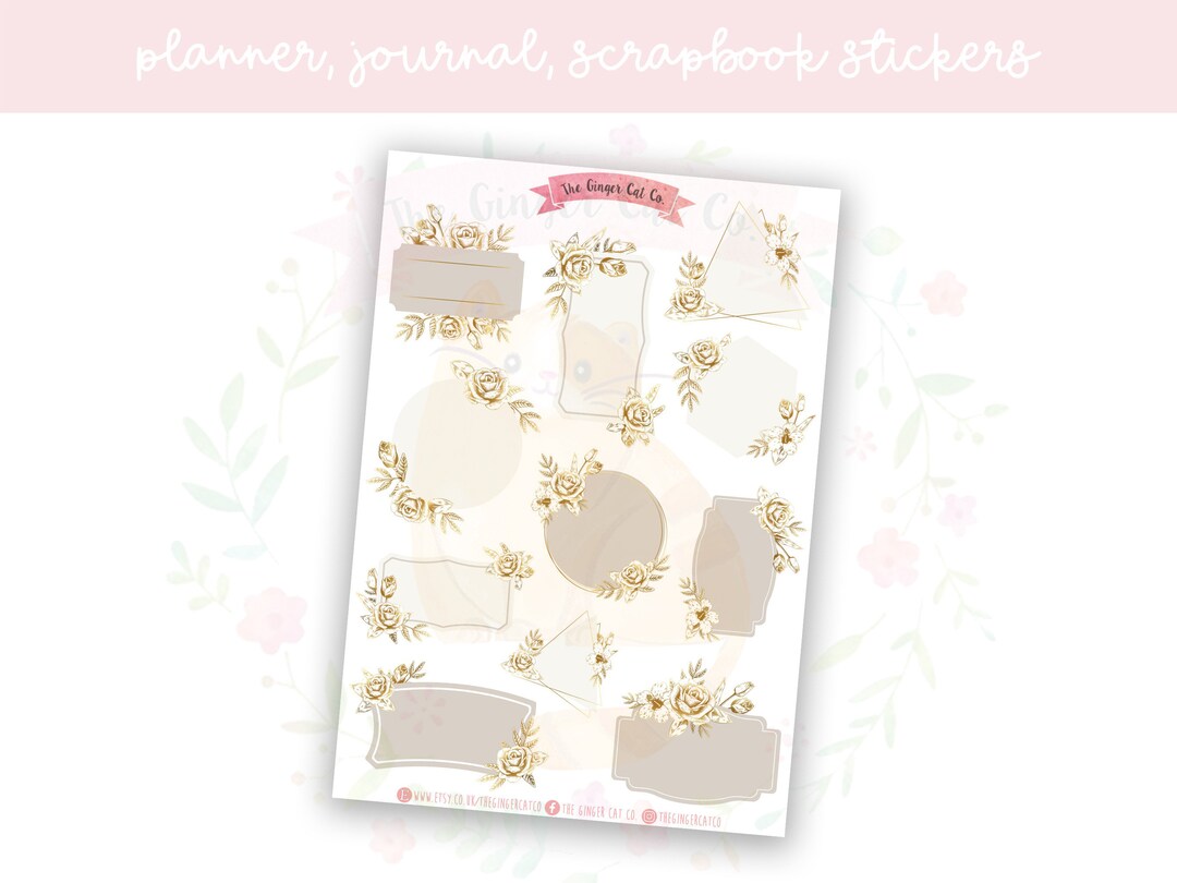 Vintage Floral Frame Planner Sticker Sheet | Decorative Stickers ...