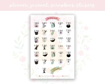 Pastel Halloween Countdown Planner Stickers