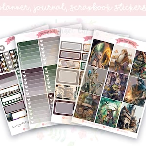 A la carte Fantasy Role Play Planner Sticker Kit, Vertical Planner, Journaling, Scrapbook Stickers