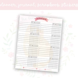 Weekly Habit Tracker Planner, Journaling, Scrapbook Stickers