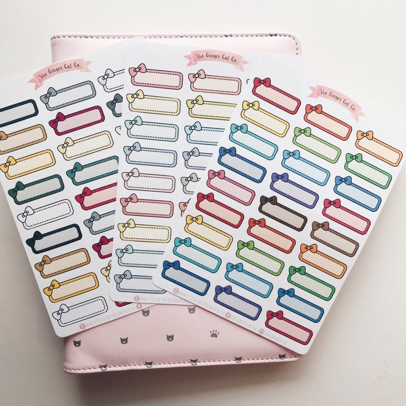 Neutral Rainbow Bow Quarter Box Decorative Planner, Journaling, Scrapbook Stickers image 2