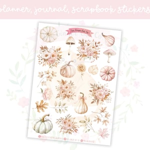 Pretty Fall Florals Planner Sticker Sheet | decorative stickers | journal stickers | scrapbooking