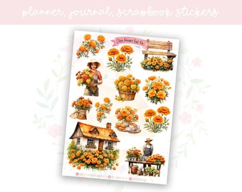 Marigold Planner Sticker Sheet Set 2 | decorative stickers | journal stickers | scrapbooking