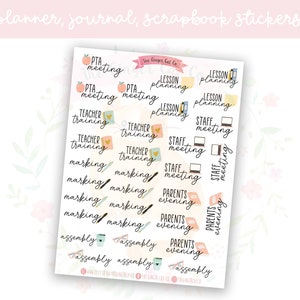 Teacher Script WITH ICONS  Planner, Journaling, Scrapbook Stickers