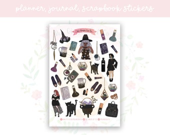 Witchy Magic Planner Sticker Sheet | decorative stickers | journal stickers | scrapbooking