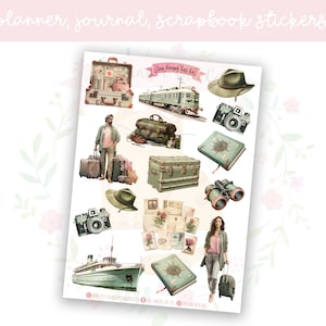 Vintage Traveller Planner Sticker Sheet Set 1 | decorative stickers | journal stickers | scrapbooking