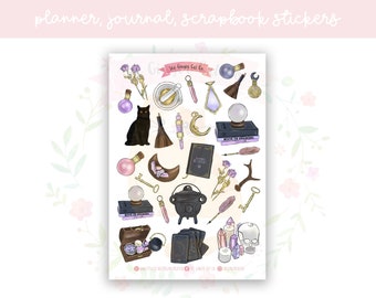 Witch's Home Planner Sticker Sheet | decorative stickers | journal stickers | scrapbooking