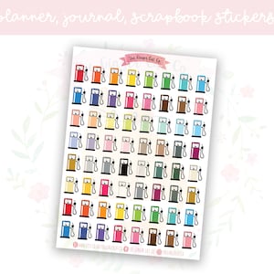 Rainbow Gas/Petrol Tank Planner, Journaling, Scrapbook Stickers